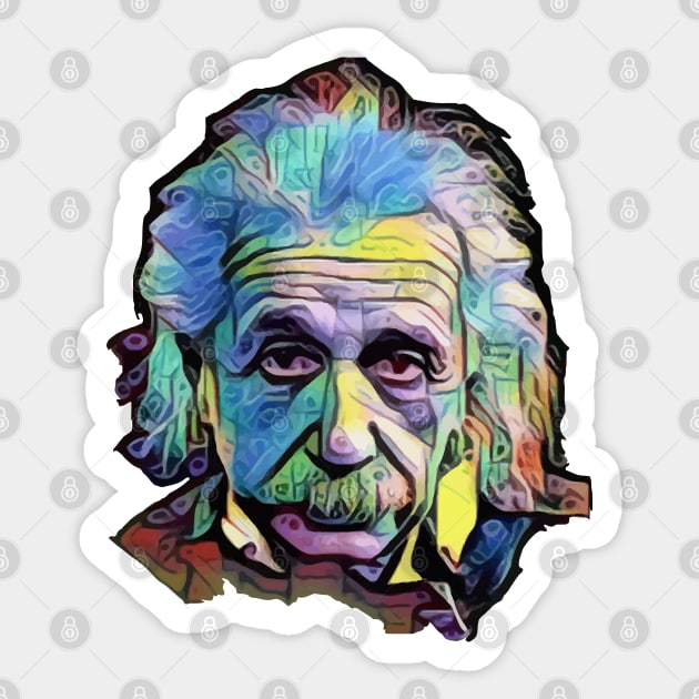 Albert Einstein Abstract Sticker by Urbanic